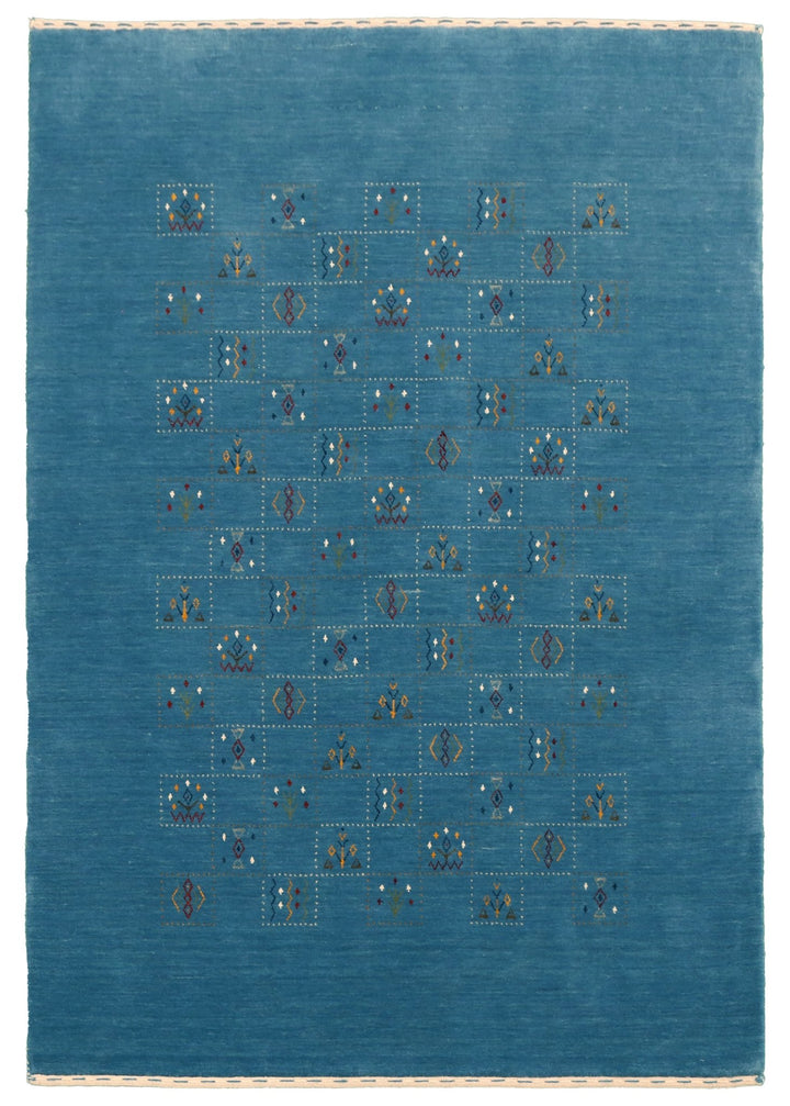 Blue Tribal Design Hand Loomed Wool Area Rug - The Rug Decor