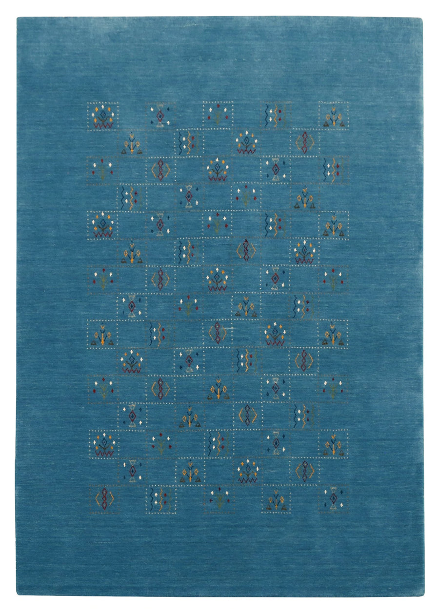 Blue Tribal Design Hand Loomed Wool Area Rug - The Rug Decor