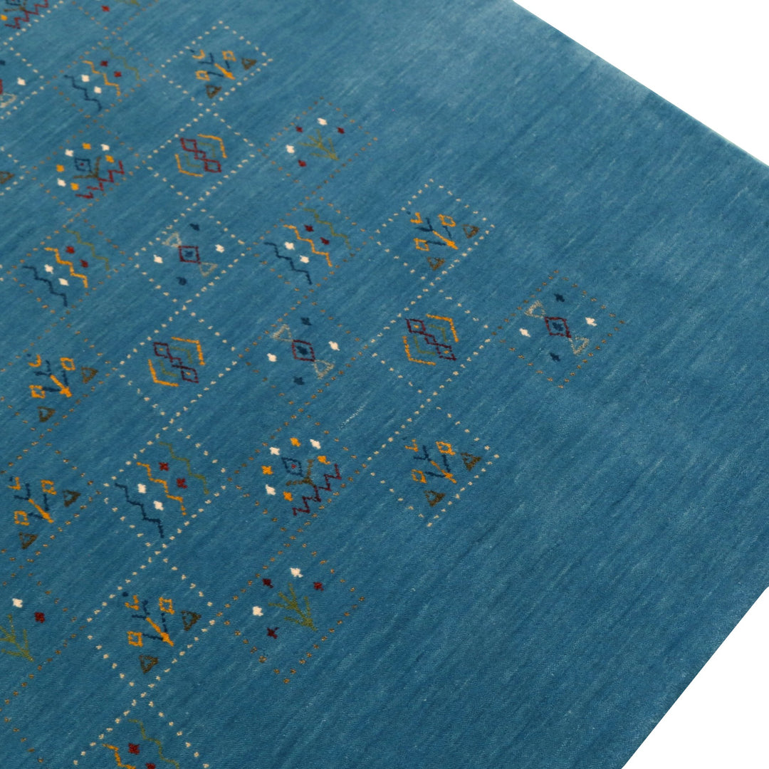 Blue Tribal Design Hand Loomed Wool Area Rug - The Rug Decor