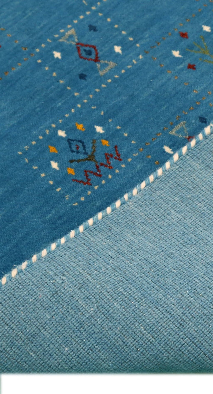 Blue Tribal Design Hand Loomed Wool Area Rug - The Rug Decor