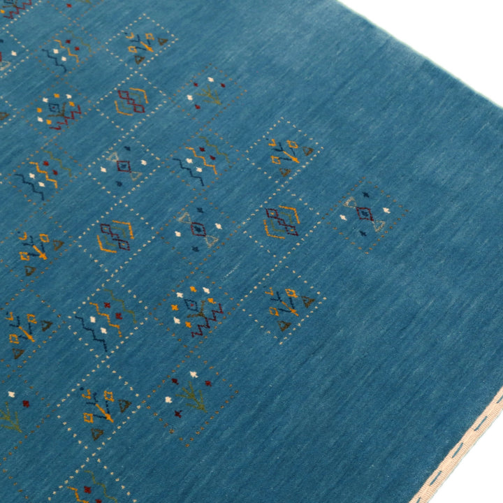 Blue Tribal Design Hand Loomed Wool Area Rug - The Rug Decor