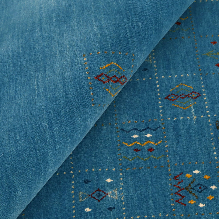 Blue Tribal Design Hand Loomed Wool Area Rug - The Rug Decor