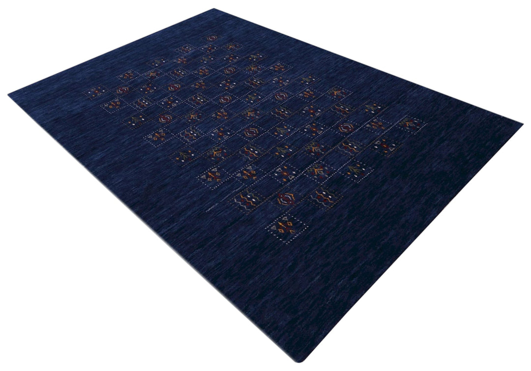 Blue Tribal Design Hand Loomed Wool Area Rug - The Rug Decor