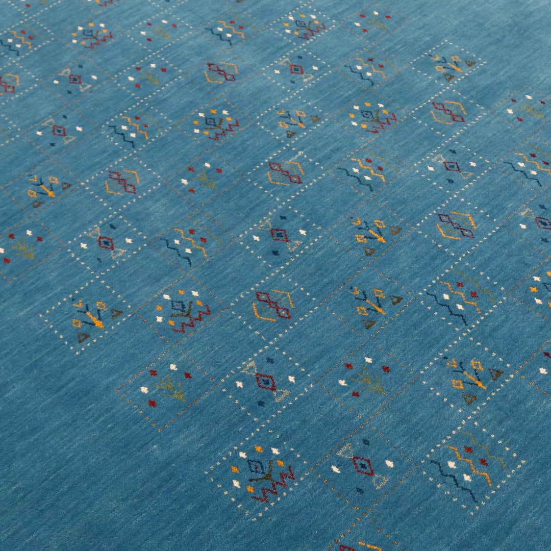 Blue Tribal Design Hand Loomed Wool Area Rug - The Rug Decor