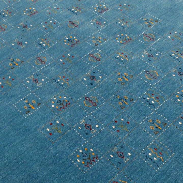 Blue Tribal Design Hand Loomed Wool Area Rug - The Rug Decor