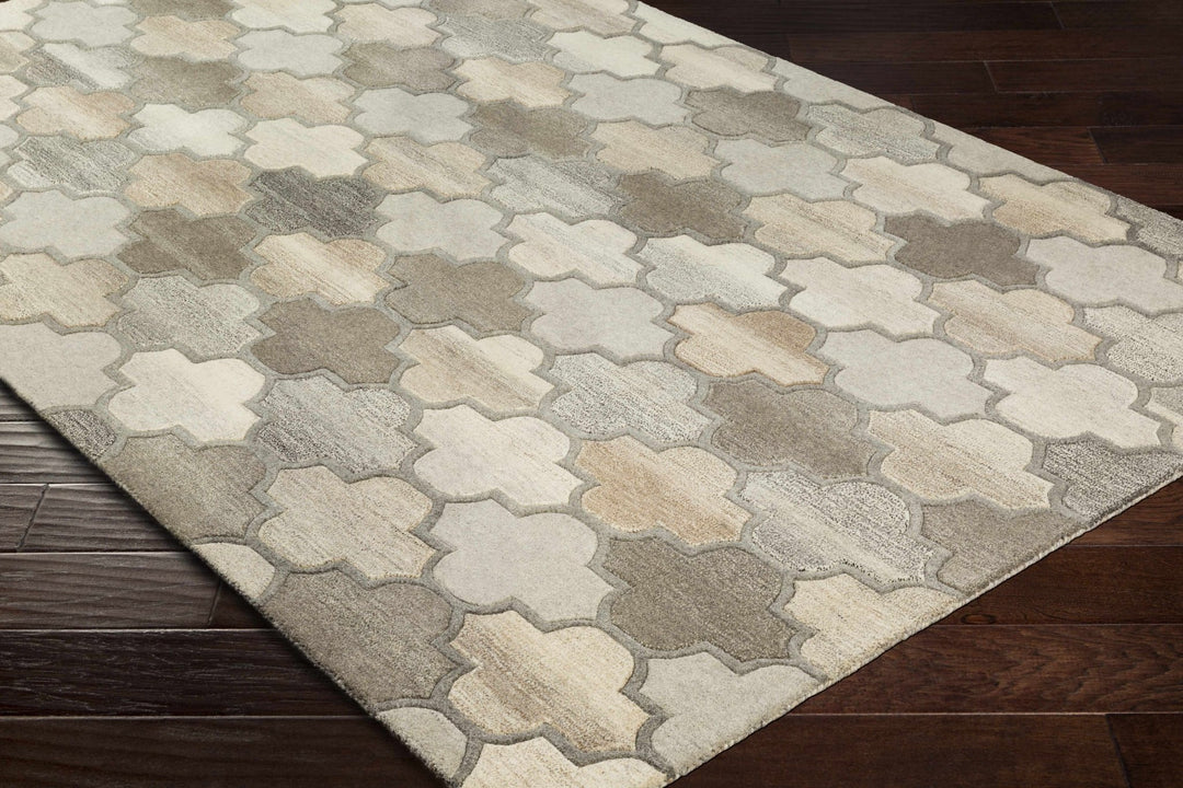 Bluffdale Modern Style Gray And Beige Hand Tufted Wool Area Rug - The Rug Decor