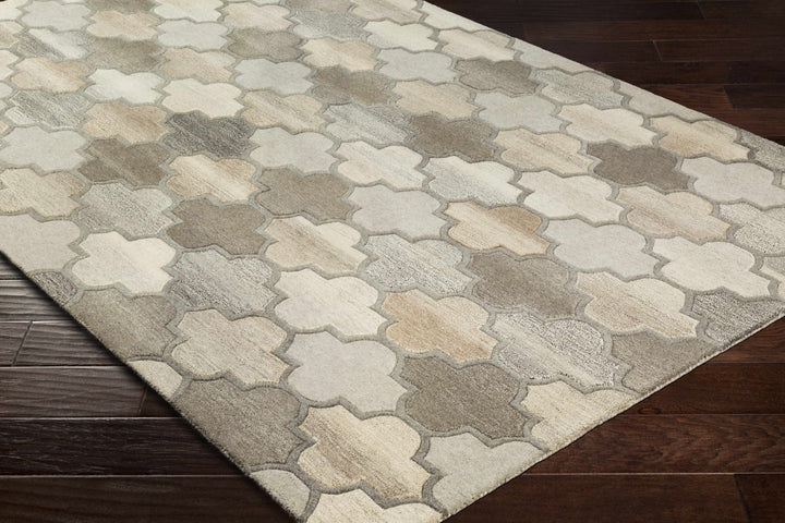 Bluffdale Modern Style Gray And Beige Hand Tufted Wool Area Rug - The Rug Decor