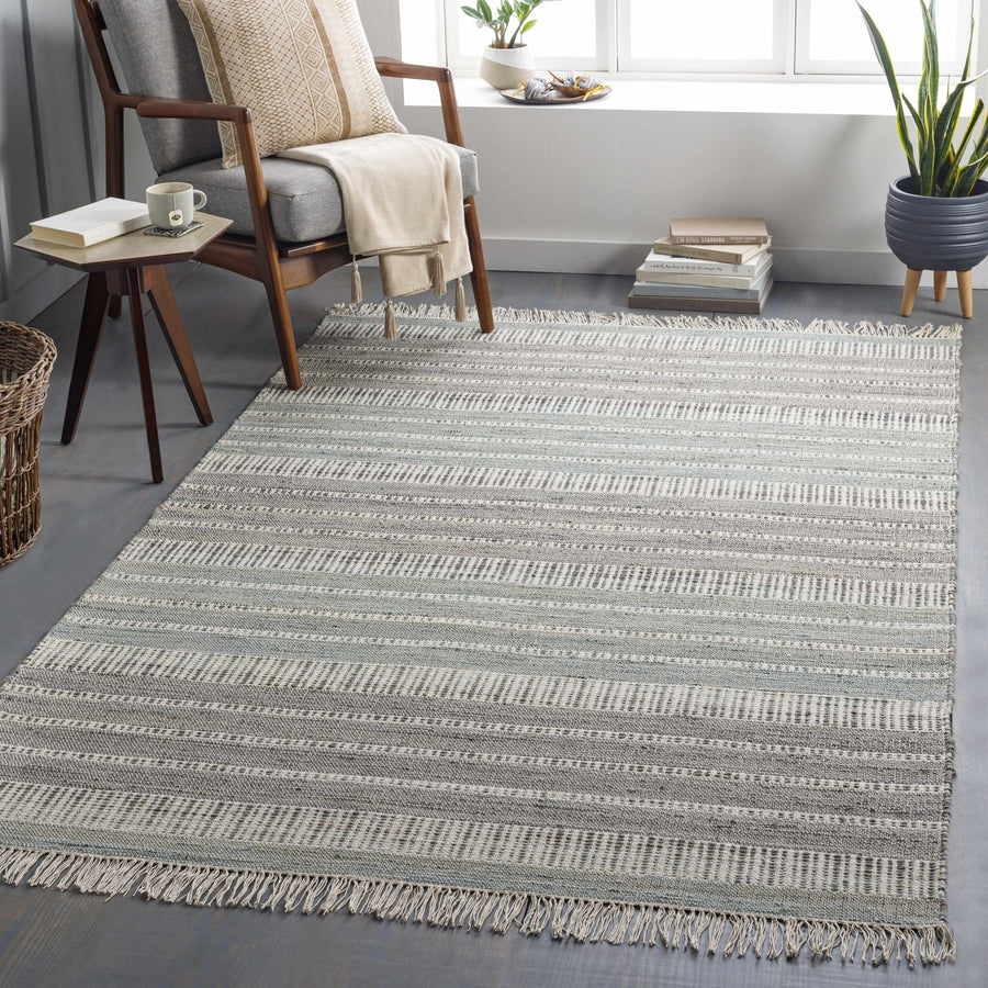 Bocana Modern Stripe Pattern Peach Hand Woven Jute Rug - The Rug Decor