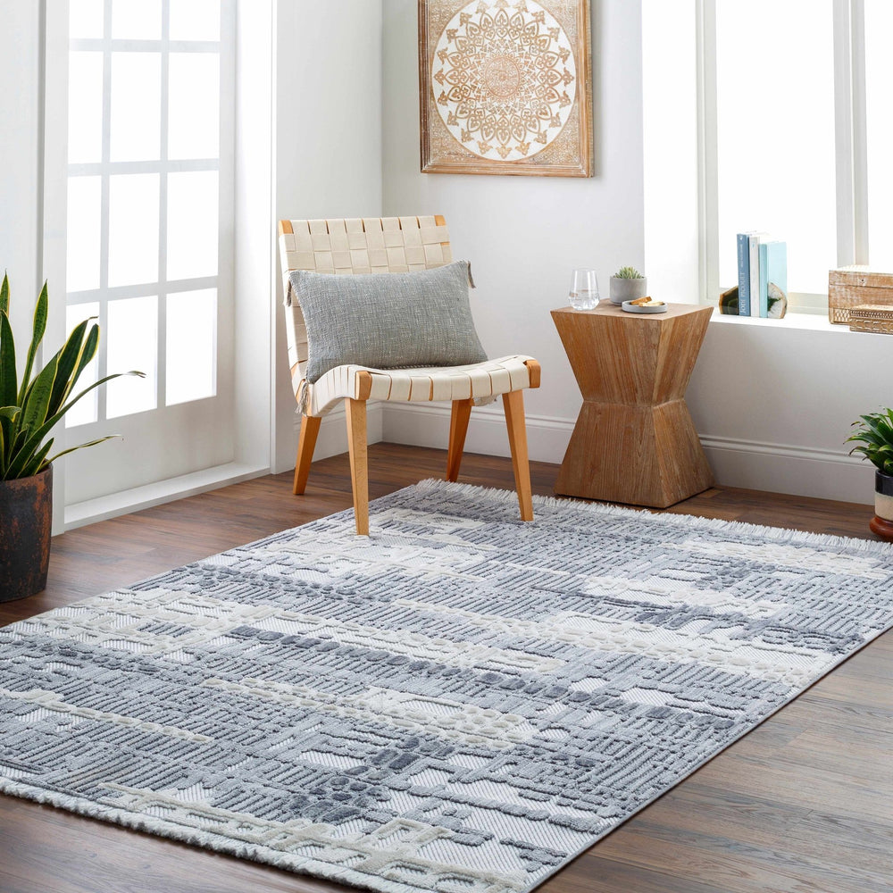 Bodhi Modern Abstract Design Gray & White Rug - The Rug Decor
