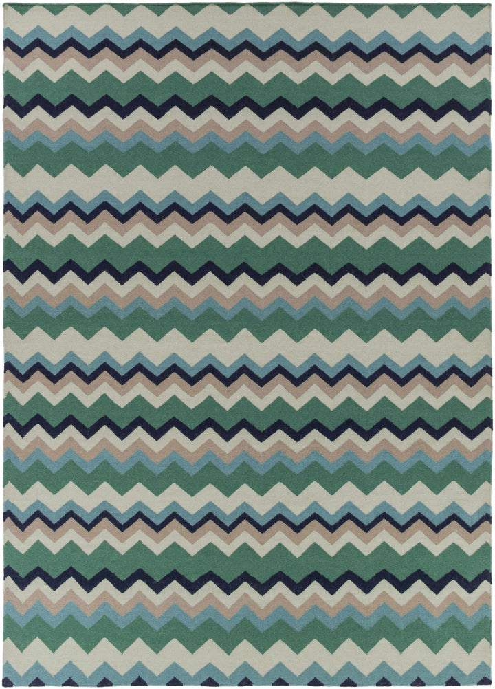 Bogota Contemporary Geometrical Green And Blue Rug - The Rug Decor