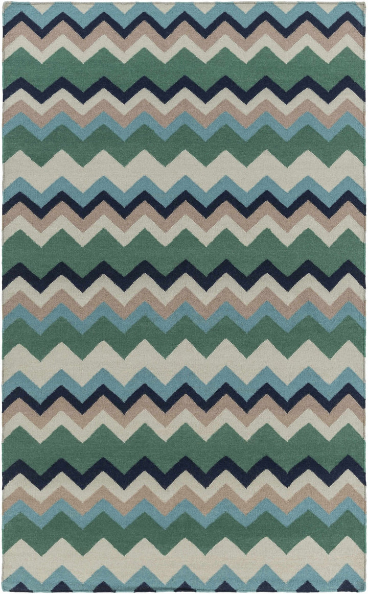 Bogota Contemporary Geometrical Green And Blue Rug - The Rug Decor
