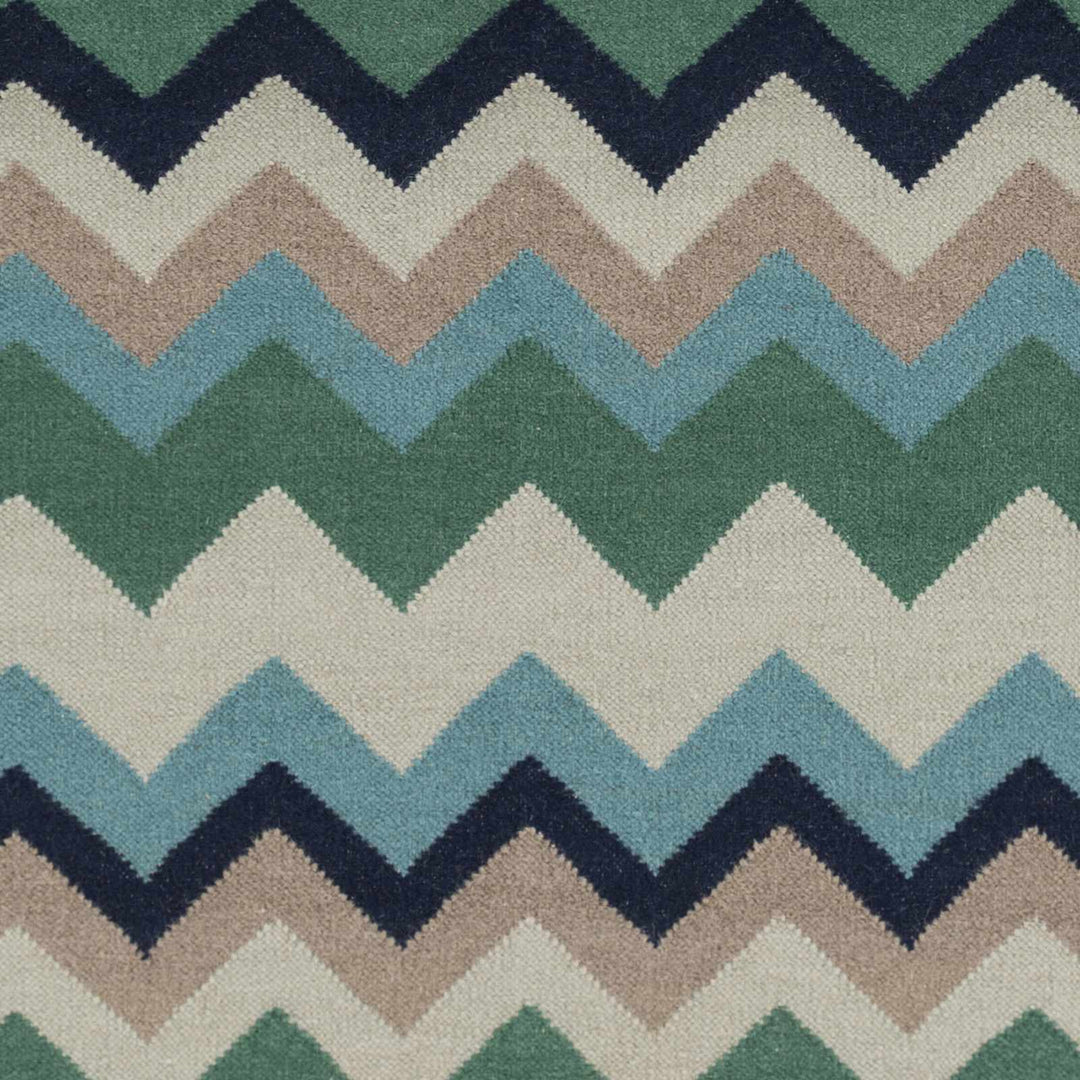 Bogota Contemporary Geometrical Green And Blue Rug - The Rug Decor