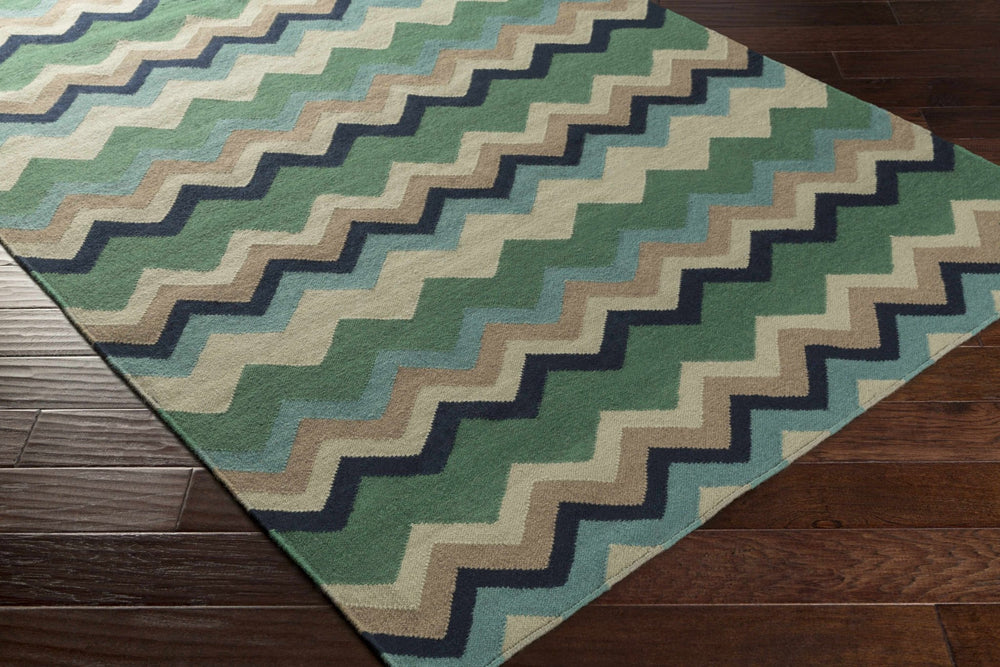 Bogota Contemporary Geometrical Green And Blue Rug - The Rug Decor