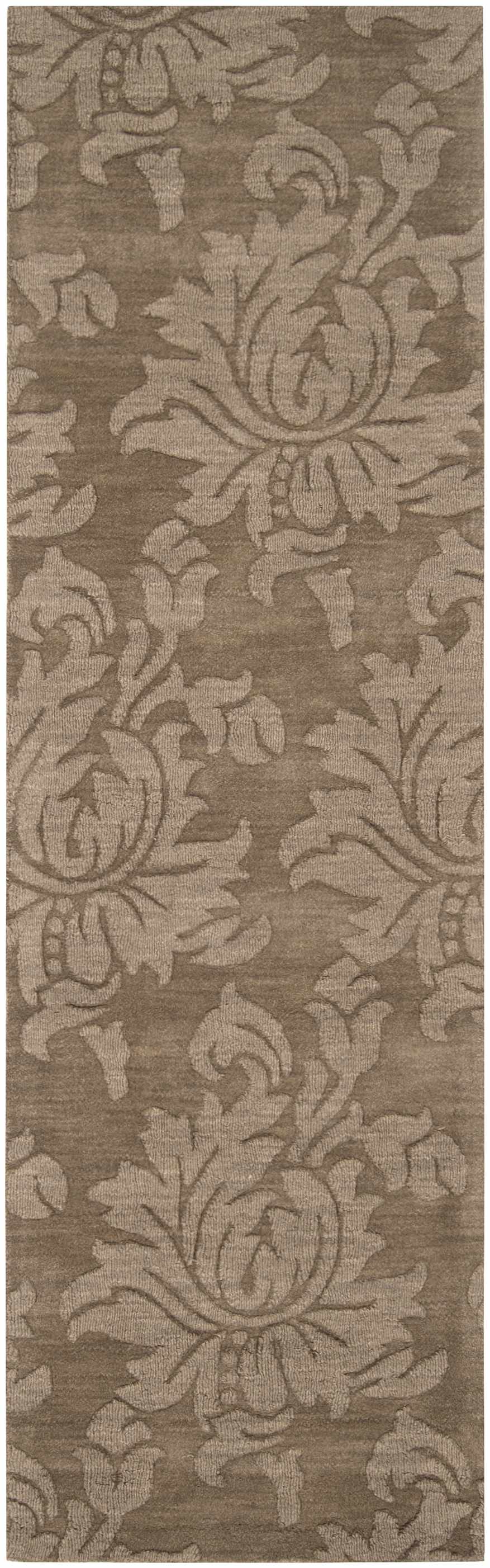 Bohannon Modern Floral Design Brown Hand Loomed Area Rug