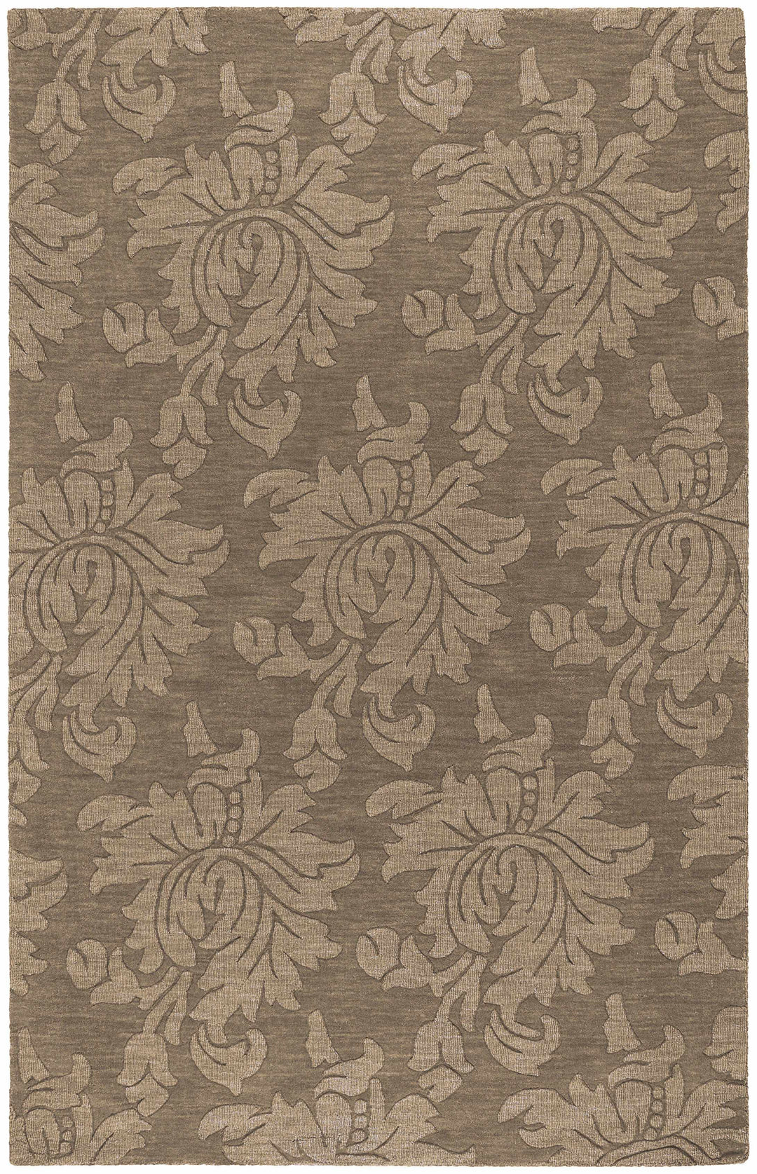 Bohannon Modern Floral Design Brown Hand Loomed Area Rug