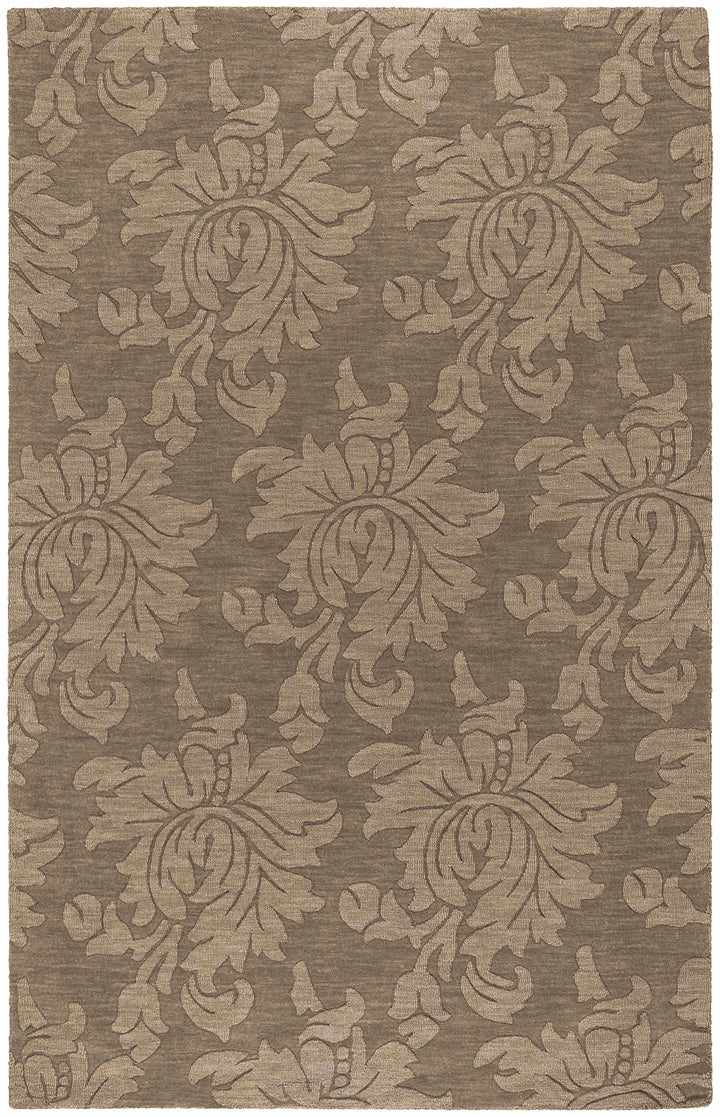 Bohannon Modern Floral Design Brown Hand Loomed Area Rug