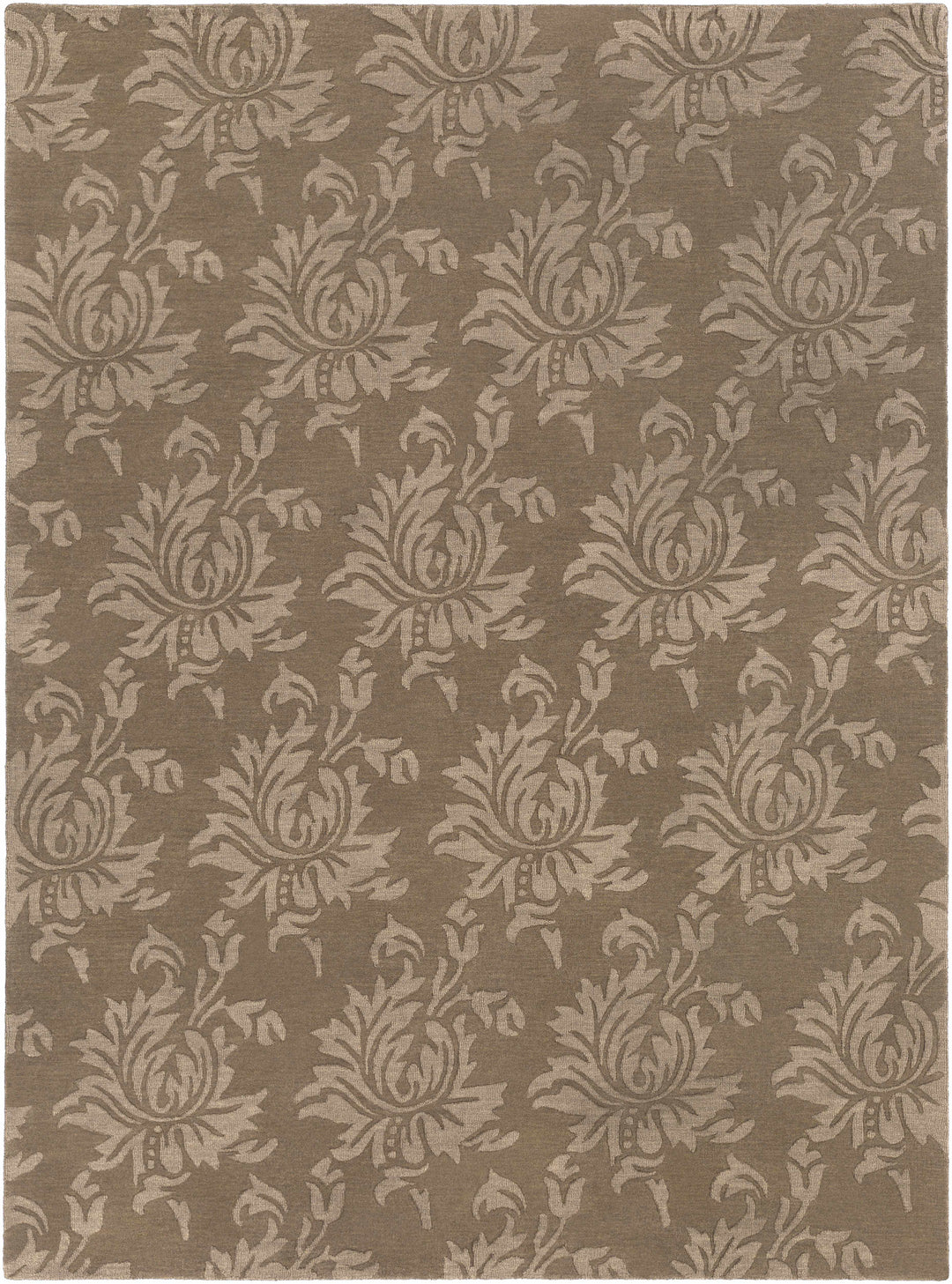 Bohannon Modern Floral Design Brown Hand Loomed Area Rug