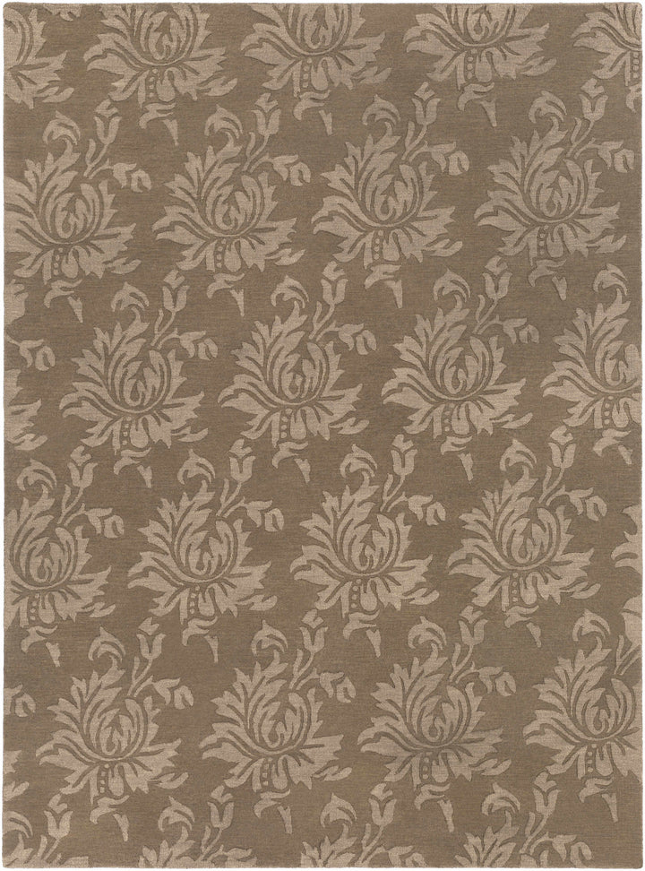 Bohannon Modern Floral Design Brown Hand Loomed Area Rug