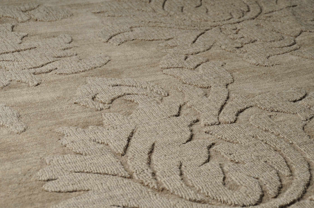 Bohannon Modern Floral Design Brown Hand Loomed Area Rug