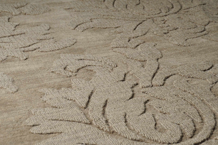 Bohannon Modern Floral Design Brown Hand Loomed Area Rug