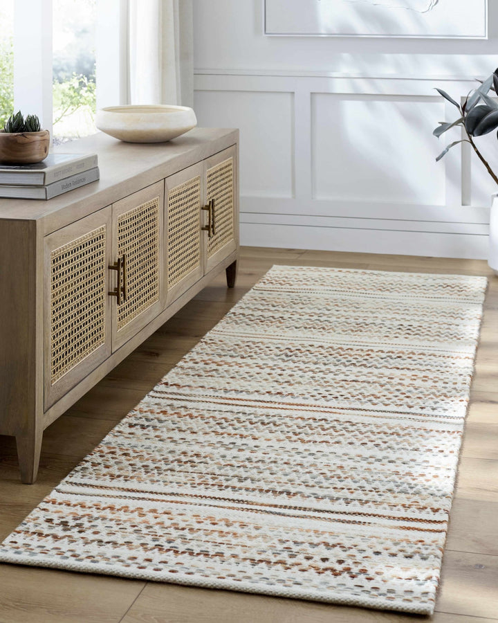 Bohemian Style Beige Hand Woven Wool Area Rug - The Rug Decor