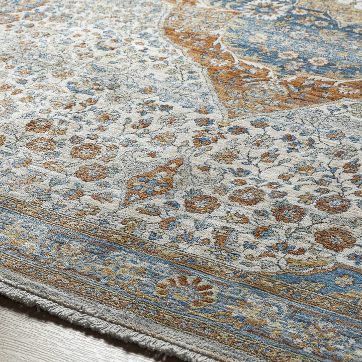 Bojan Traditional Medallion Rust And Blue Rug - The Rug Decor