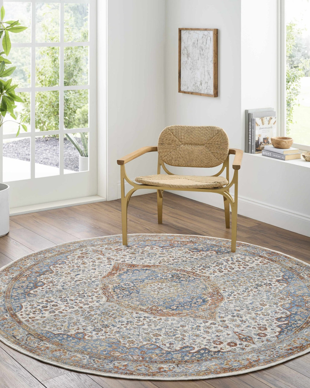 Bojan Traditional Medallion Rust And Blue Rug - The Rug Decor