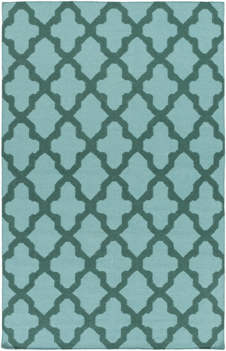 Boles Contemporary Geometrical Blue And Teal Rug