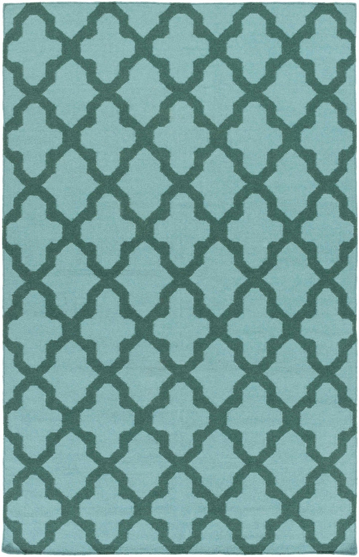 Boles Contemporary Geometrical Blue And Teal Rug - The Rug Decor