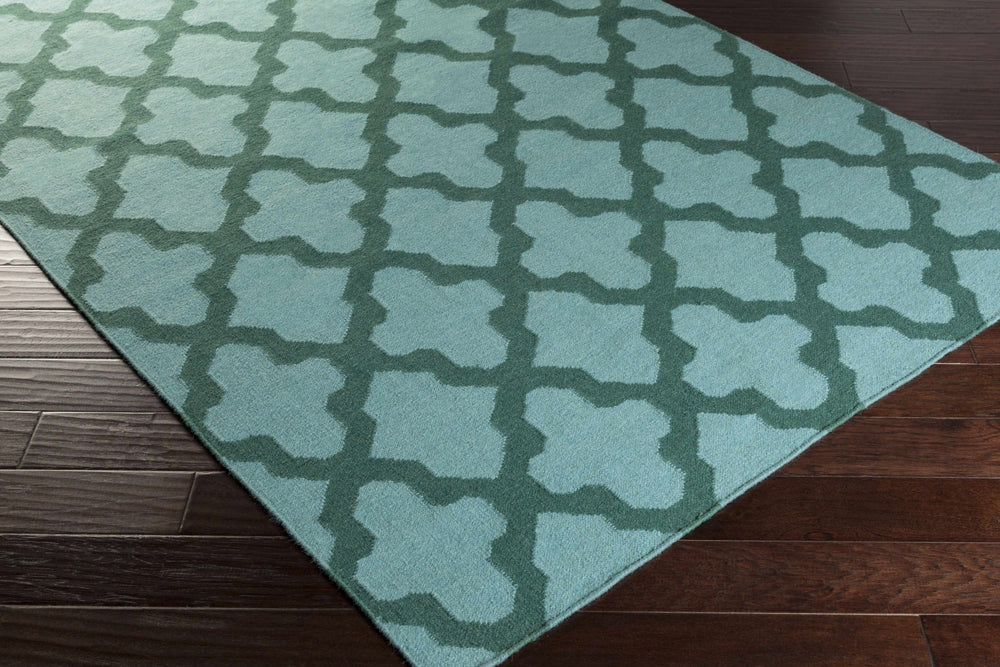Boles Contemporary Geometrical Blue And Teal Rug - The Rug Decor
