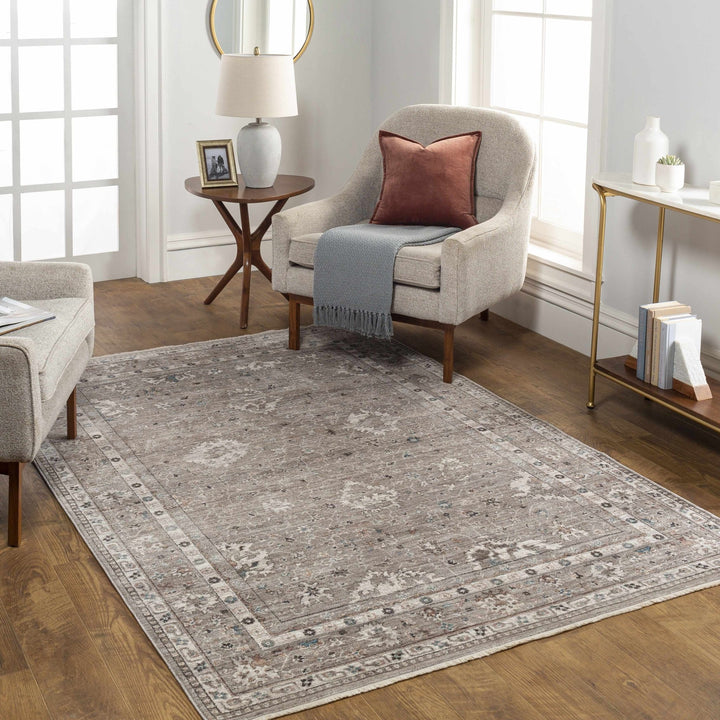 Bolitoc Traditional Design Charcoal & Ivory Rug - The Rug Decor