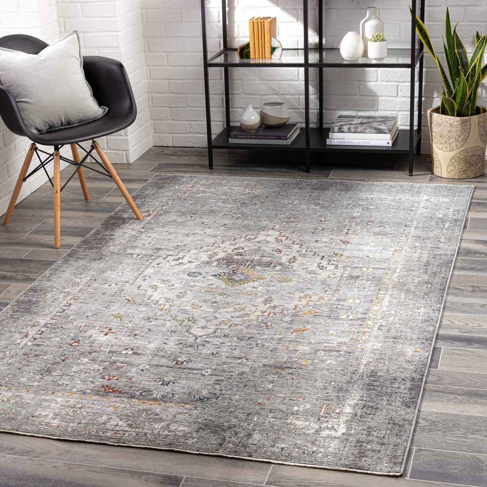 Bolivar Traditional Style Gray And Ivory Area Rug - The Rug Decor