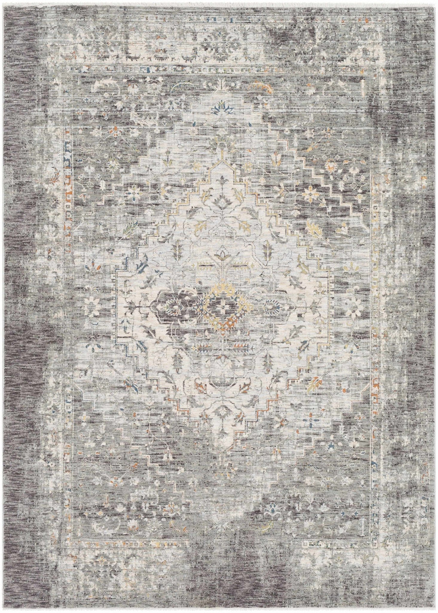 Bolivar Traditional Style Gray And Ivory Area Rug - The Rug Decor