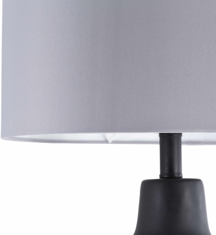 Boljoon Concrete Table Lamp – Traditional Accent Lighting with Linen Shade