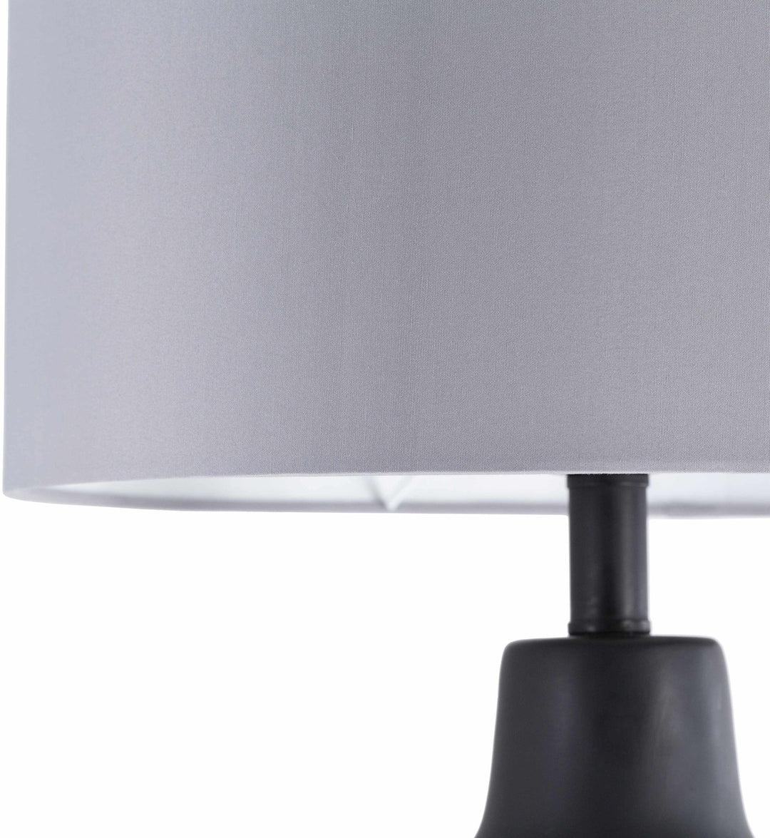 Boljoon Concrete Table Lamp – Traditional Accent Lighting with Linen Shade - The Rug Decor