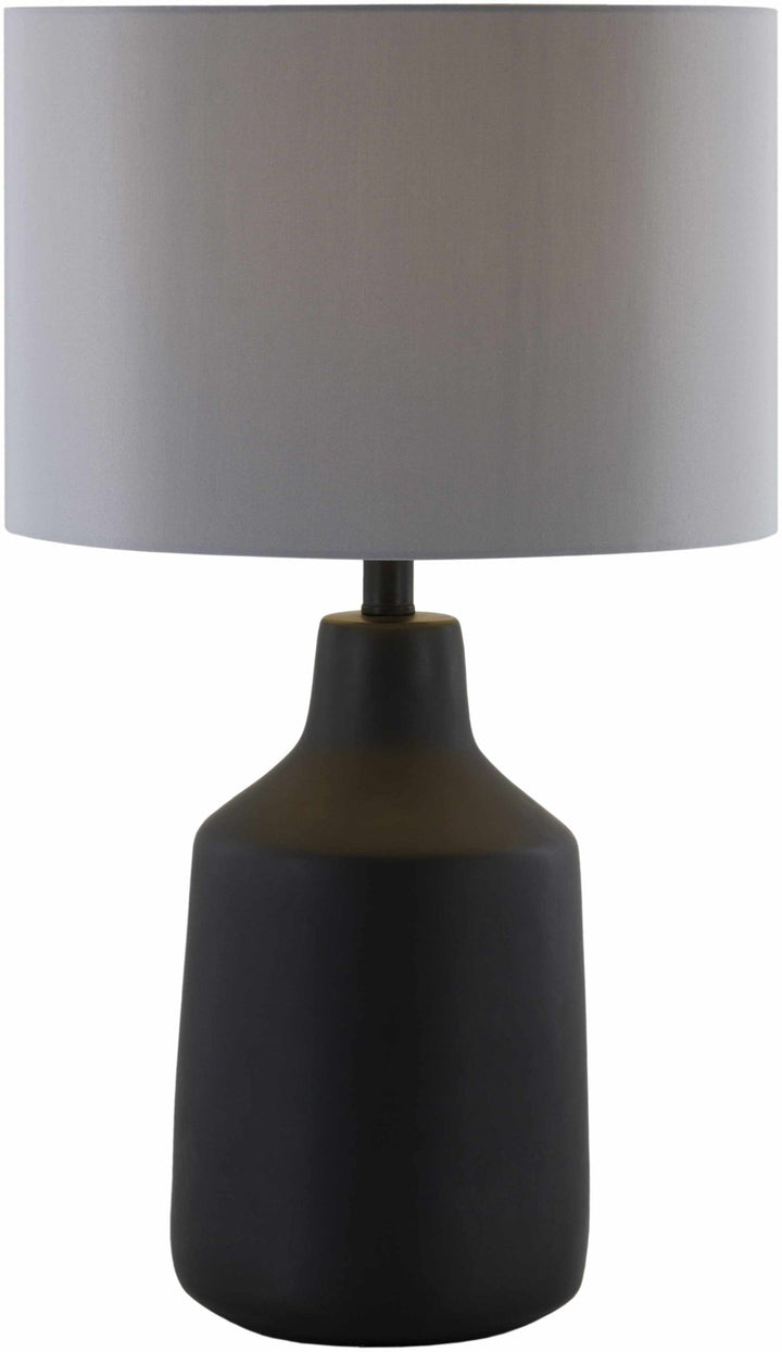 Boljoon Concrete Table Lamp – Traditional Accent Lighting with Linen Shade - The Rug Decor