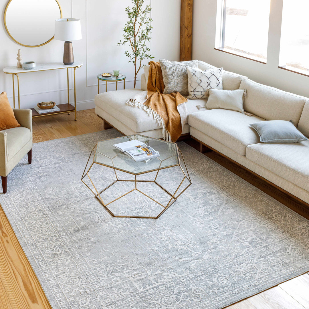 Bolsover Traditional Style Beige And Ivory Area Rug