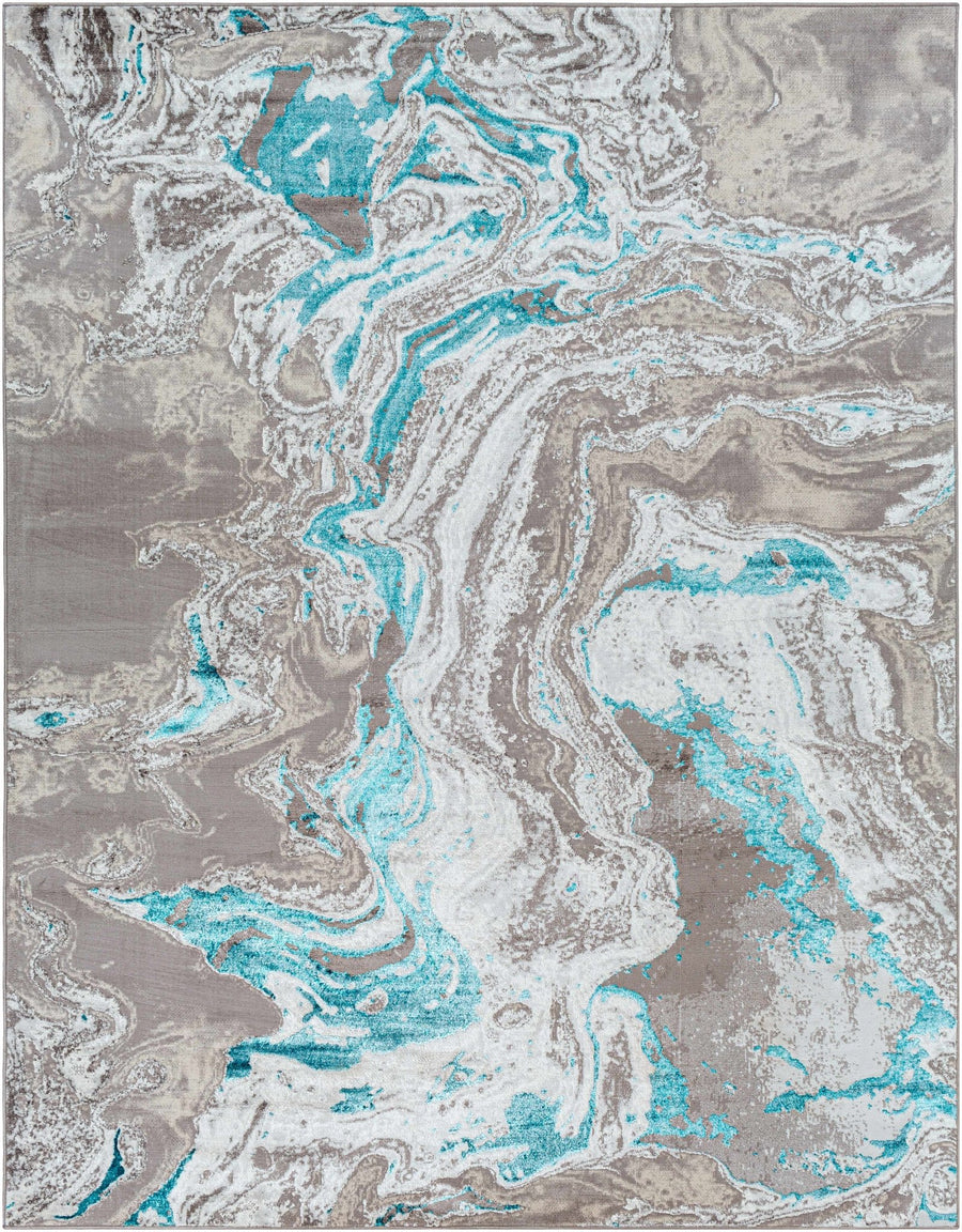 Bonville Modern Abstract Design Gray And Blue Area Rug - The Rug Decor