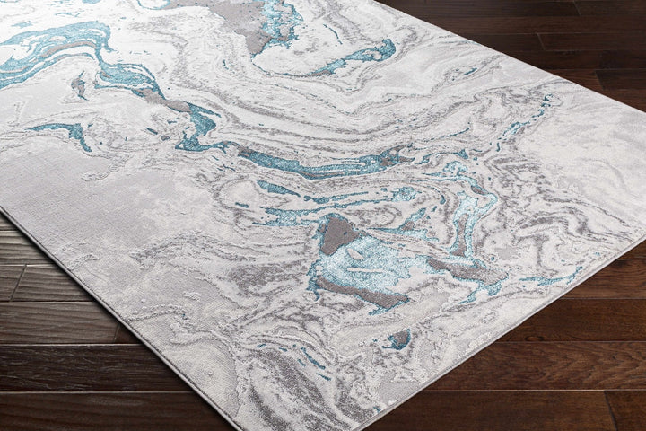 Bonville Modern Abstract Design Gray And Blue Area Rug - The Rug Decor