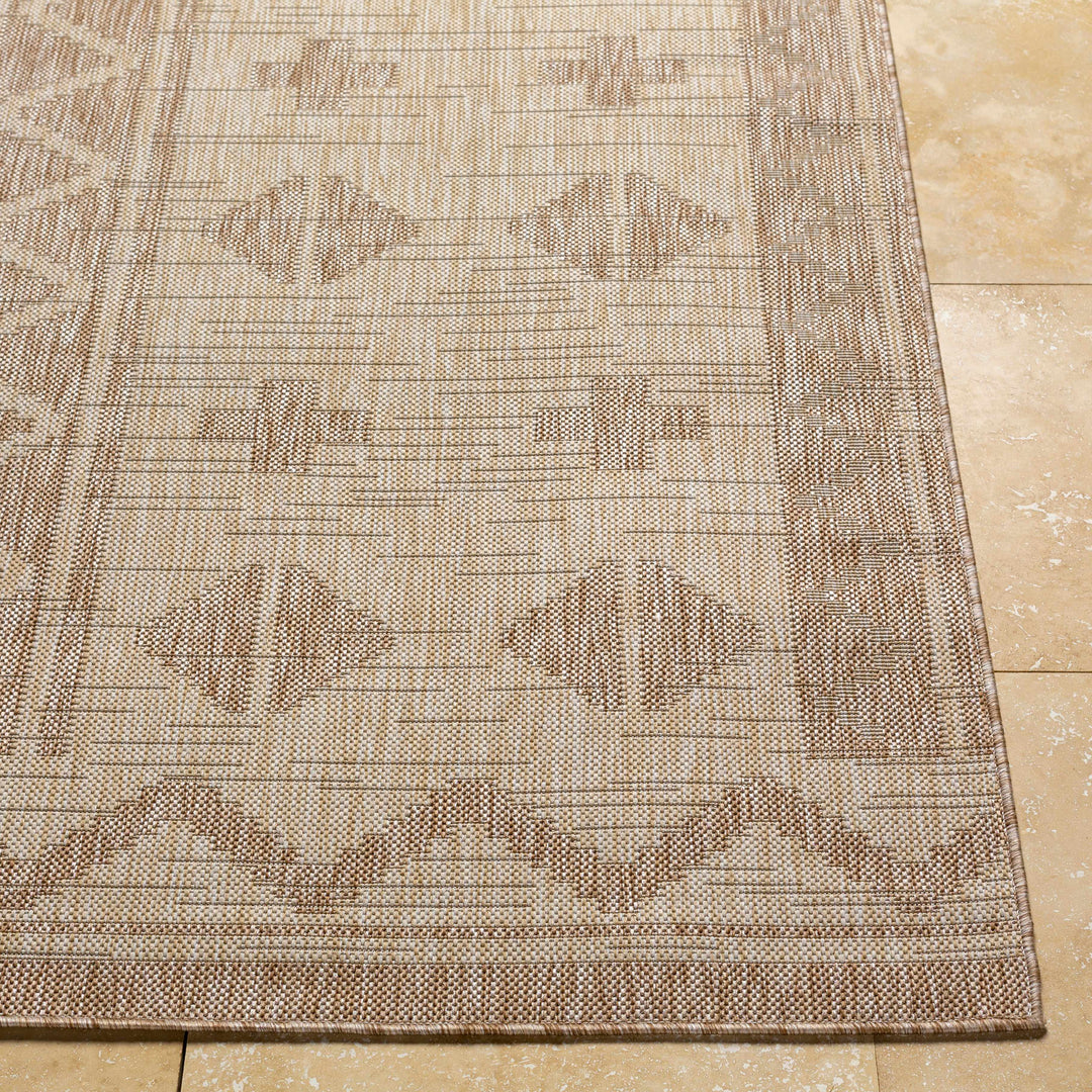 Beige modern area rug detailed surface pattern with grid and diamond shapes