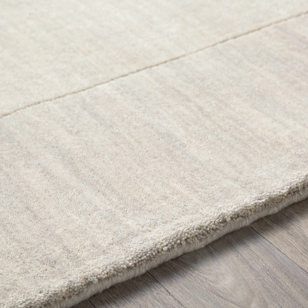 Bordered Beige Modern Style Hand Loom Wool Area Rug - The Rug Decor