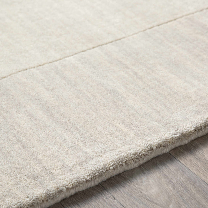 Bordered Beige Modern Style Hand Loom Wool Area Rug - The Rug Decor