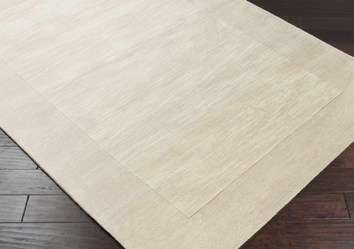Bordered Beige Modern Style Hand Loom Wool Area Rug - The Rug Decor