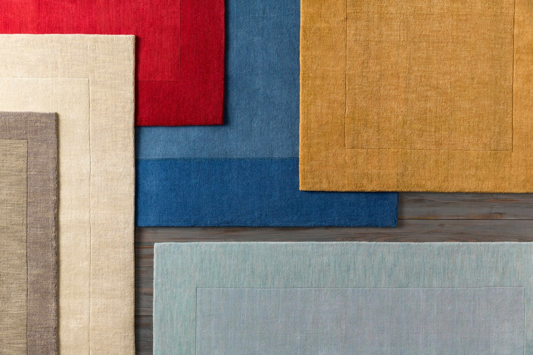 Bordered Beige Modern Style Hand Loom Wool Area Rug - The Rug Decor