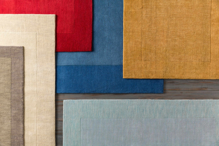 Bordered Beige Modern Style Hand Loom Wool Area Rug - The Rug Decor