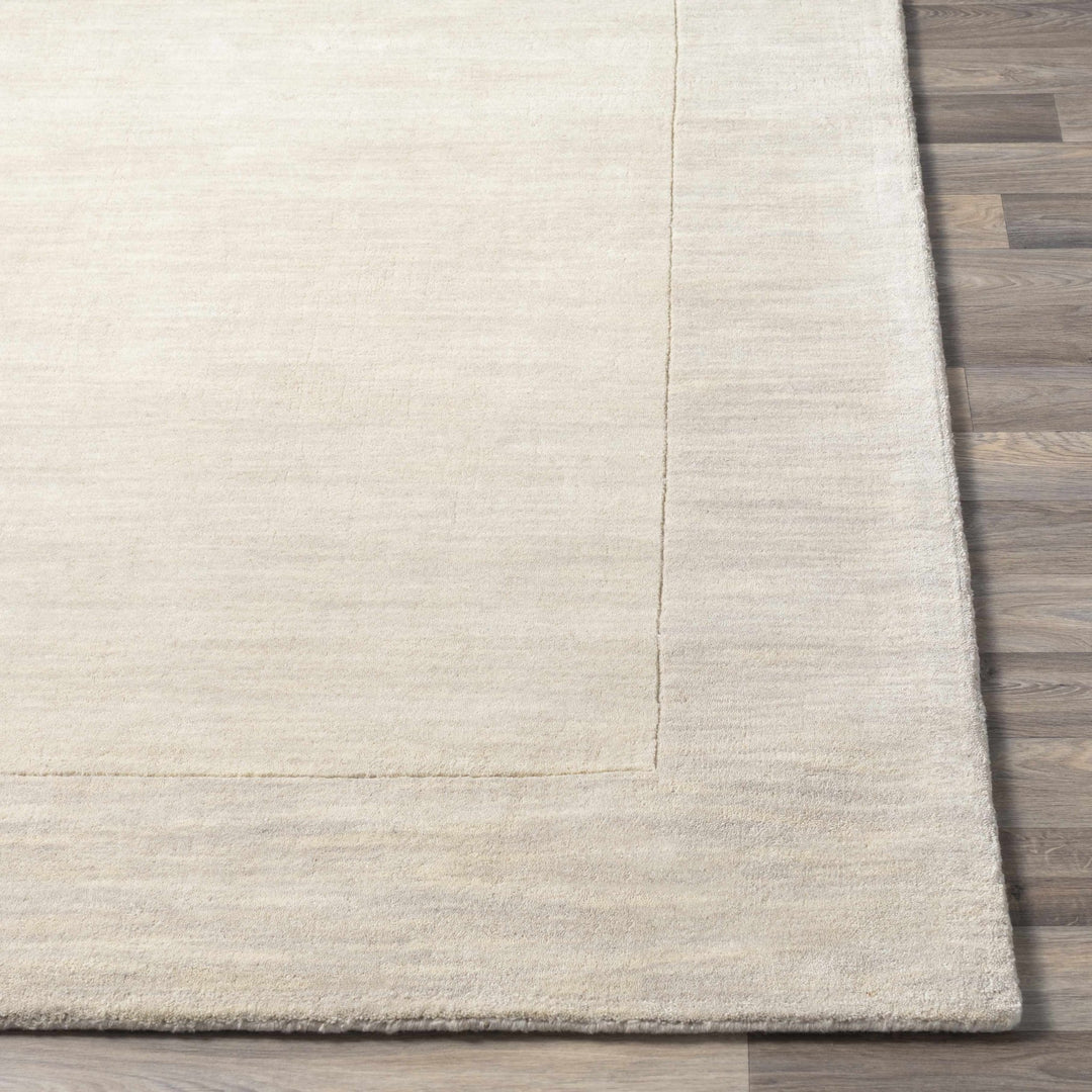 Bordered Beige Modern Style Hand Loom Wool Area Rug - The Rug Decor