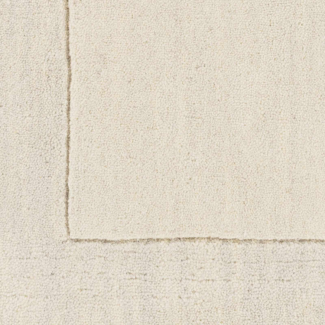 Bordered Beige Modern Style Hand Loom Wool Area Rug - The Rug Decor