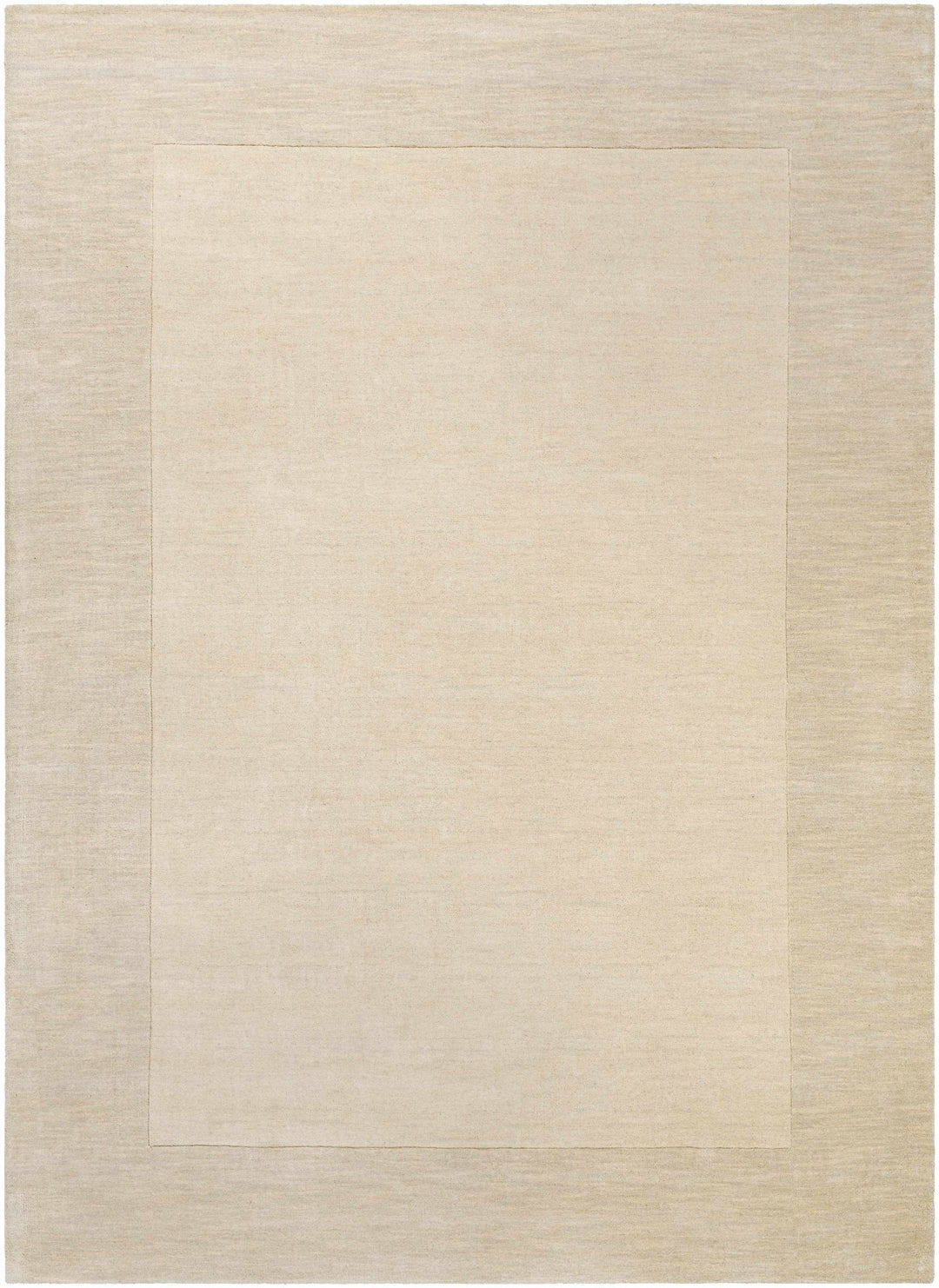 Bordered Beige Modern Style Hand Loom Wool Area Rug - The Rug Decor