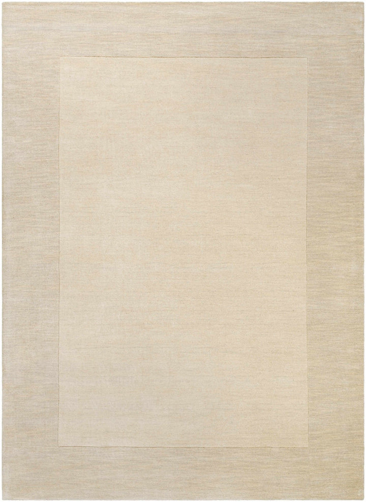 Bordered Beige Modern Style Hand Loom Wool Area Rug - The Rug Decor