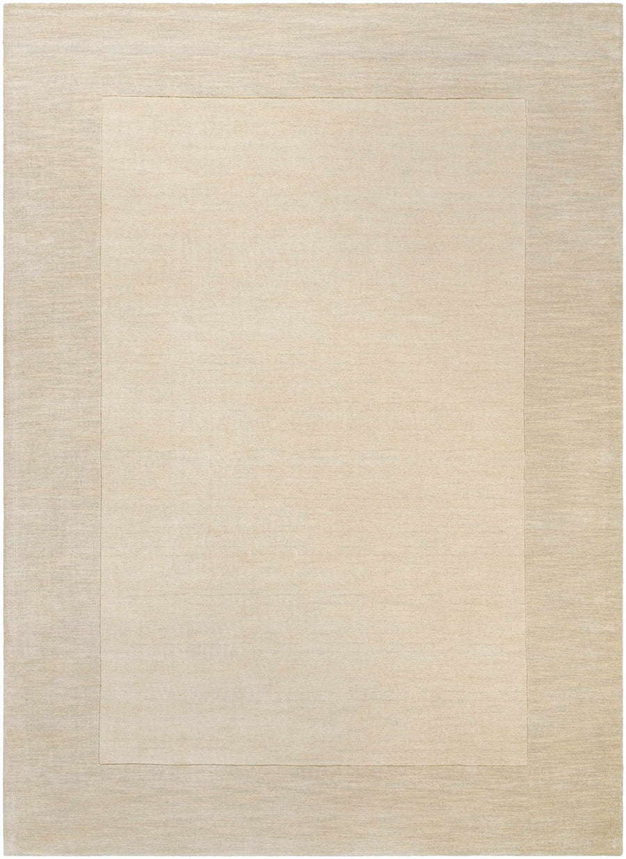 Bordered Beige Modern Style Hand Loom Wool Area Rug - The Rug Decor
